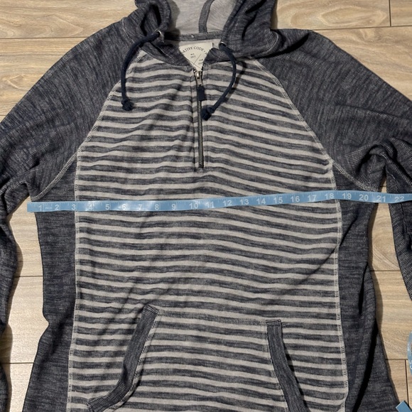 Men’s Native Code Blue & White Striped Knit Hoodie Pullover size L - Picture 8 of 11